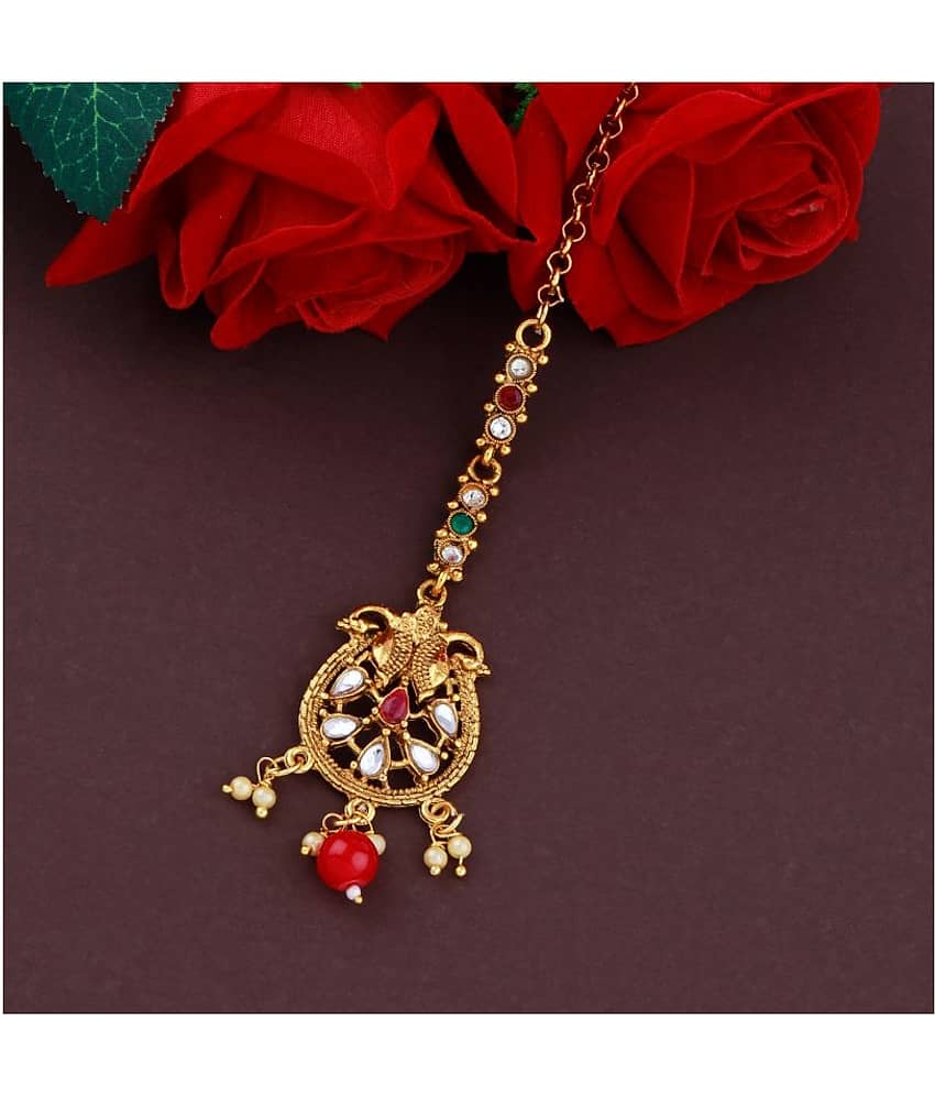 Paola Gold Plated Traditional Kundan Style Maang Tikka Jewellery For Women Girl - Jewellery Sets | Buy online on ZillyBuy
