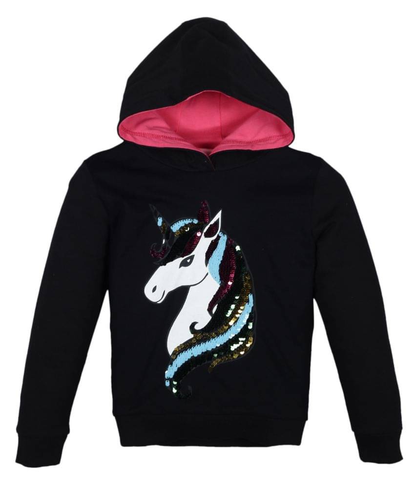     			PLUM TREE Girls 100% Cotton Sweatshirt ( Black )