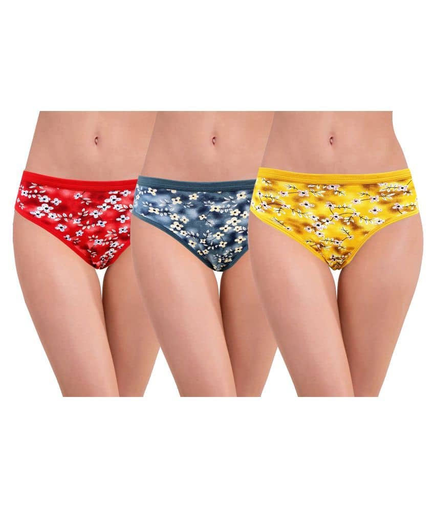 RC. ROYAL CLASS Pack of 3 Cotton Women's Hipsters ( Multi Color )