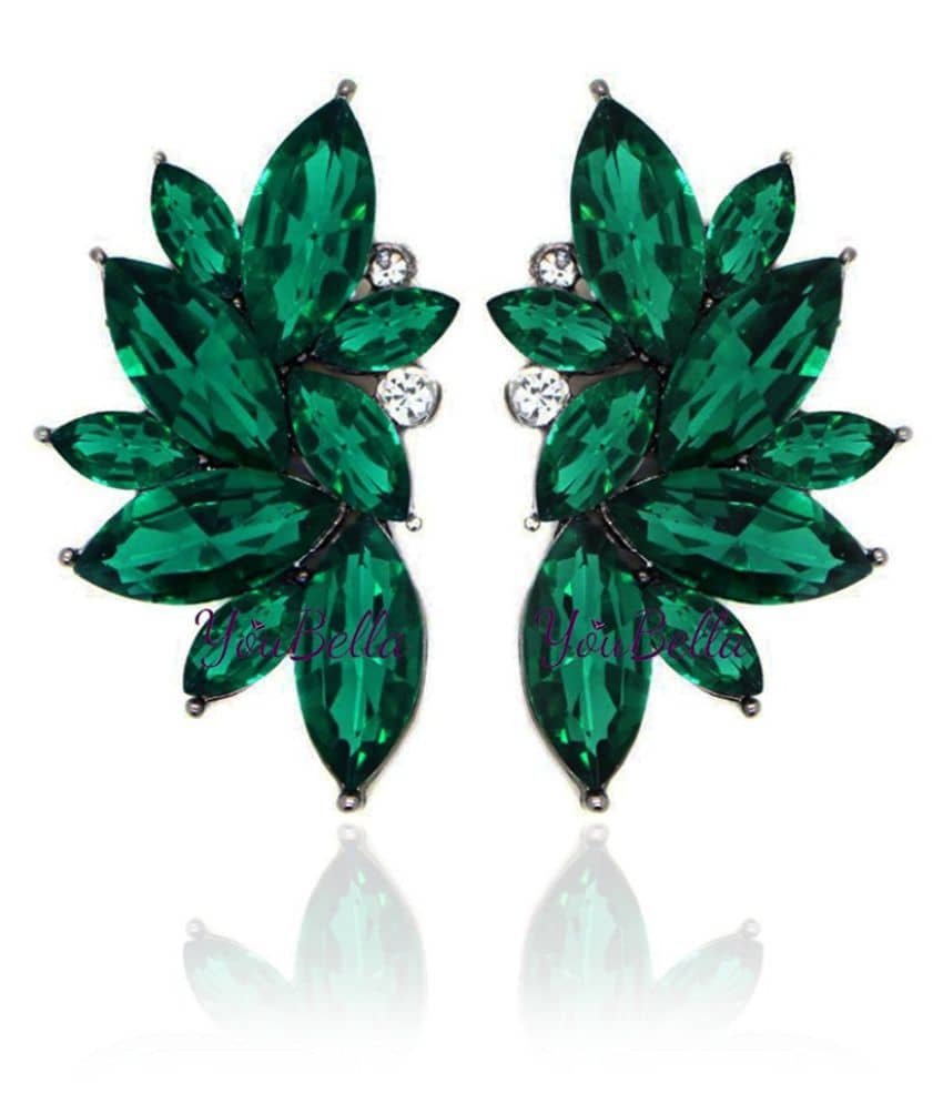 Valentine Gifts : YouBella Fashion Jewellery Stylish Fancy Party Wear Earrings for Girls and Women (Green) - Earrings | Buy online on ZillyBuy