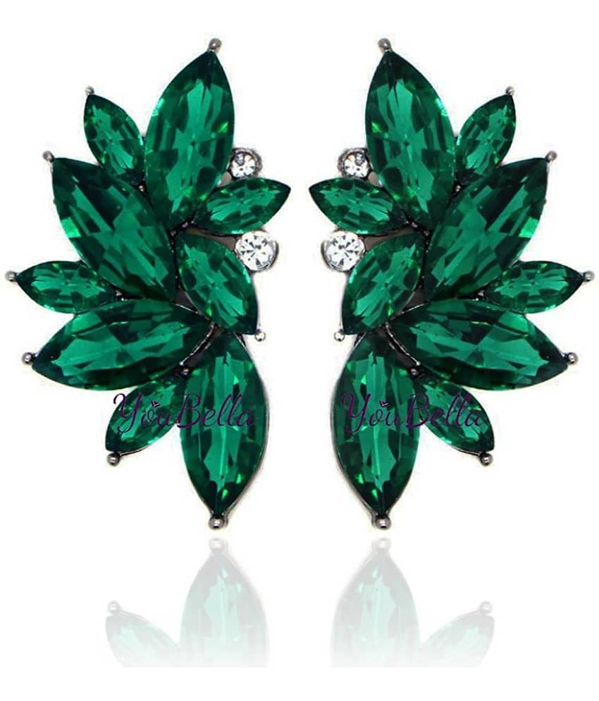 Valentine Gifts : YouBella Fashion Jewellery Stylish Fancy Party Wear Earrings for Girls and Women (Green) - Earrings | Buy online on ZillyBuy