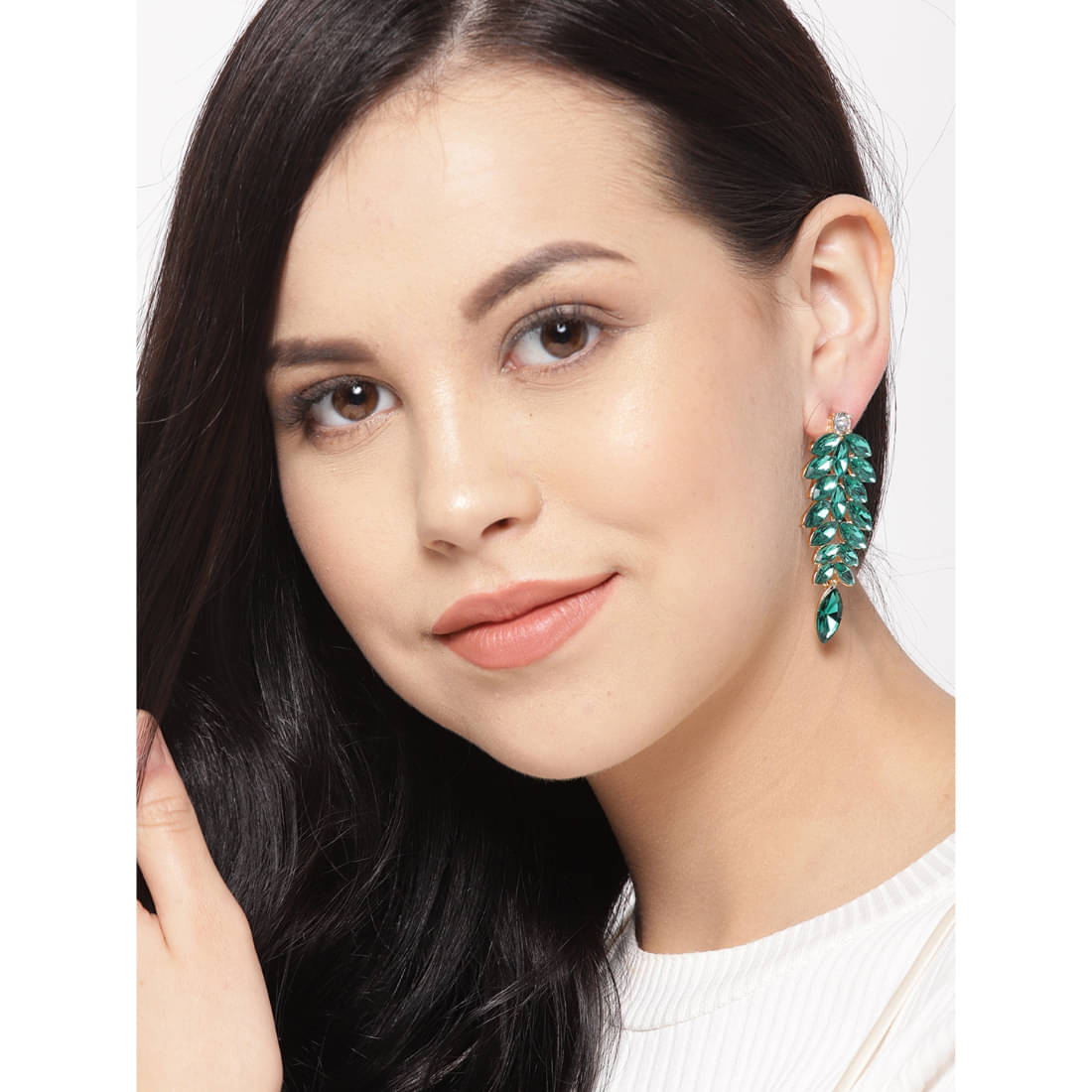     			YouBella Earrings for women Latest design stylish Jewellery Valentine Collection Crystal Earings Fashion Fancy Party Wear Earrings for Girls and Women (Green)