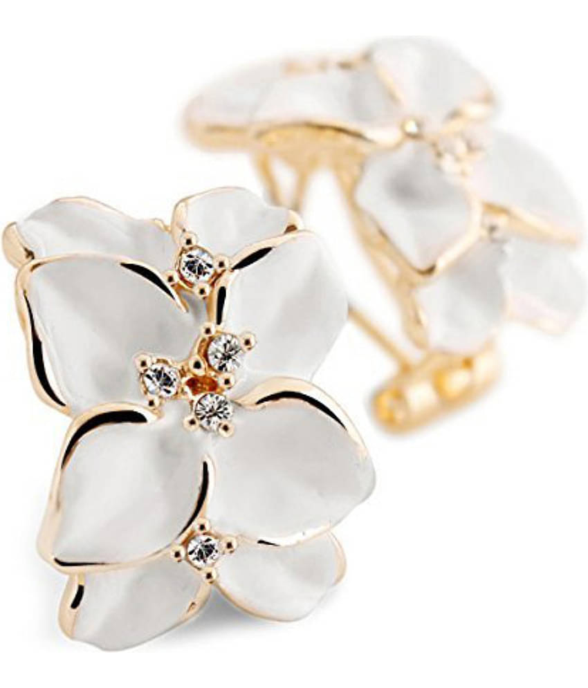 YouBella Fashion Jewellery Stylish Fancy Party Wear Earrings for Women Traditional Earrings Tops for Girls and Women (WHITE)