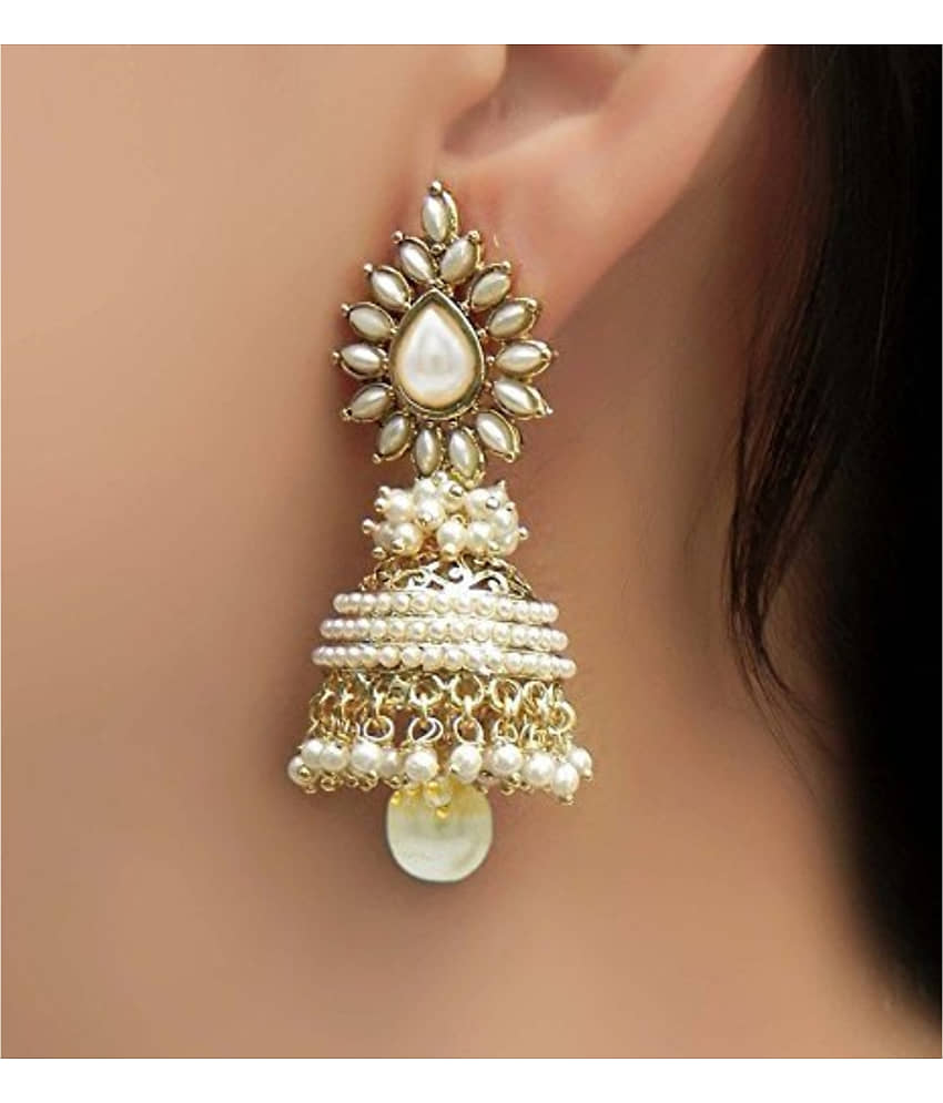 YouBella Gold Plated Stylish Jewellery Traditional Pearl Fancy Party Wear Combo of Jhumka/jhumki Earrings for Women (Gold) - Earrings | Buy online on ZillyBuy