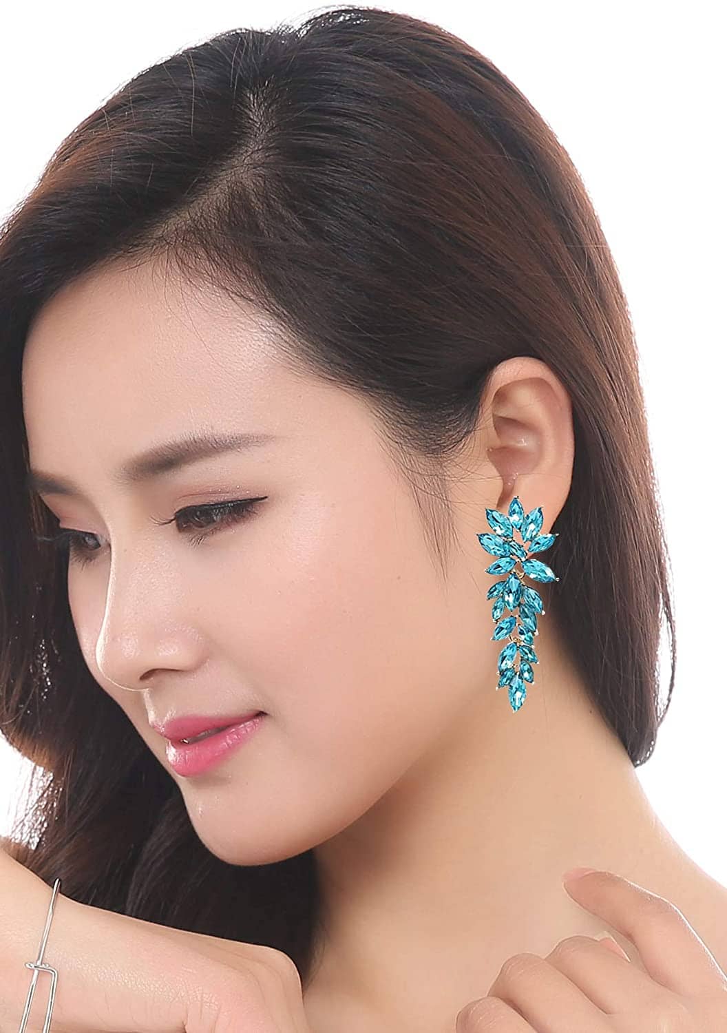 YouBella Gold Plated Stylish Latest Design Crystal Aqua Blue Earrings for Girl's and Women's - Earrings | Buy online on ZillyBuy