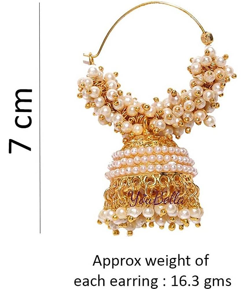 YouBella Golden Plated Hoop Earrings for Women (Golden )(YBEAR_31070)