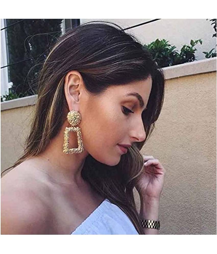 YouBella Jewellery Celebrity Inspired Handmade crystal Brass Earrings for Women (Golden )