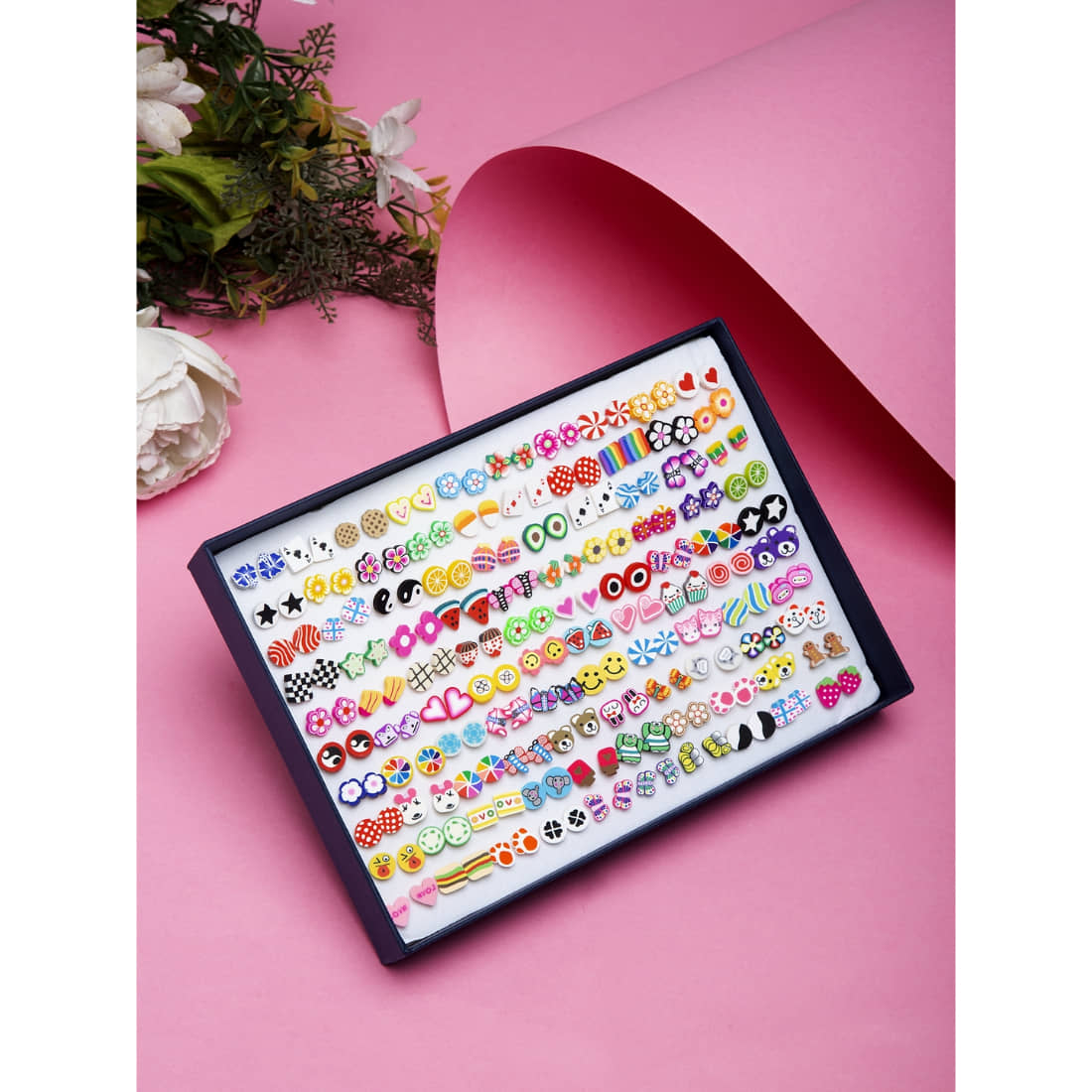 YouBella Jewellery Earrings for Women Combo of 100 Stud Tops Earring for Women and Girls (Multi-color) (YBEAR_32864) - Earrings | Buy online on ZillyBuy