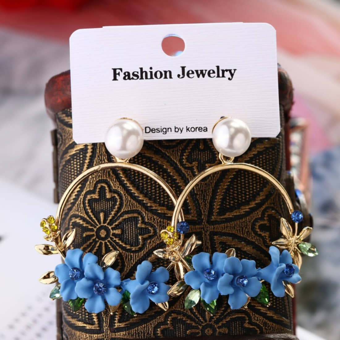 YouBella Jewellery Earrings for women stylish Latest Design Floral Resin Earrings for Girls and Women (Blue) - Earrings | Buy online on ZillyBuy