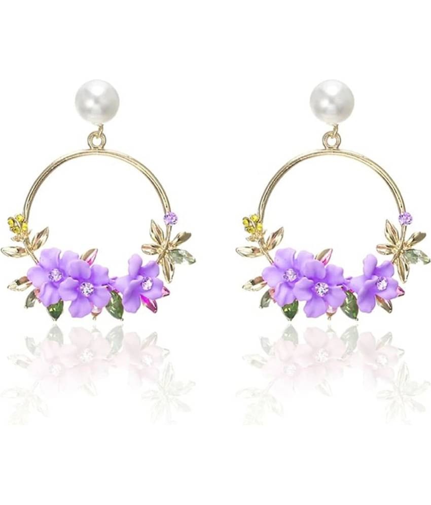 YOUBELLA Purple Hoops Earrings ( Pack of 1 )
