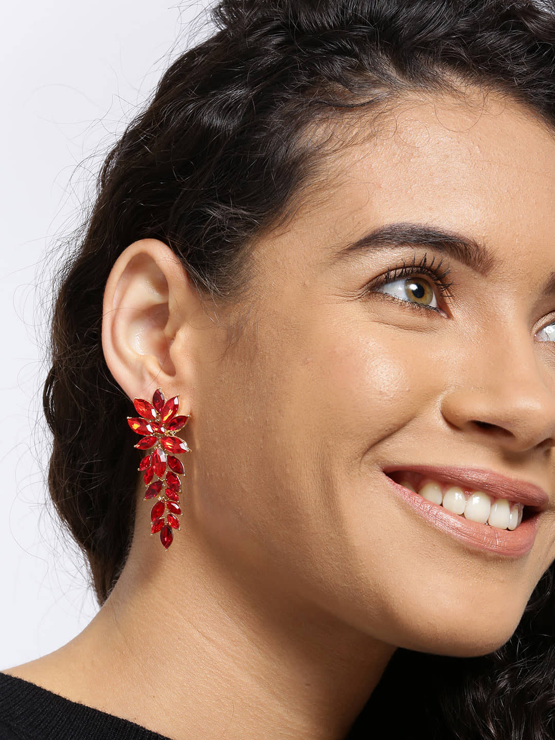 YOUBELLA Red Danglers Earrings ( Pack of 1 ) - Earrings | Buy online on ZillyBuy