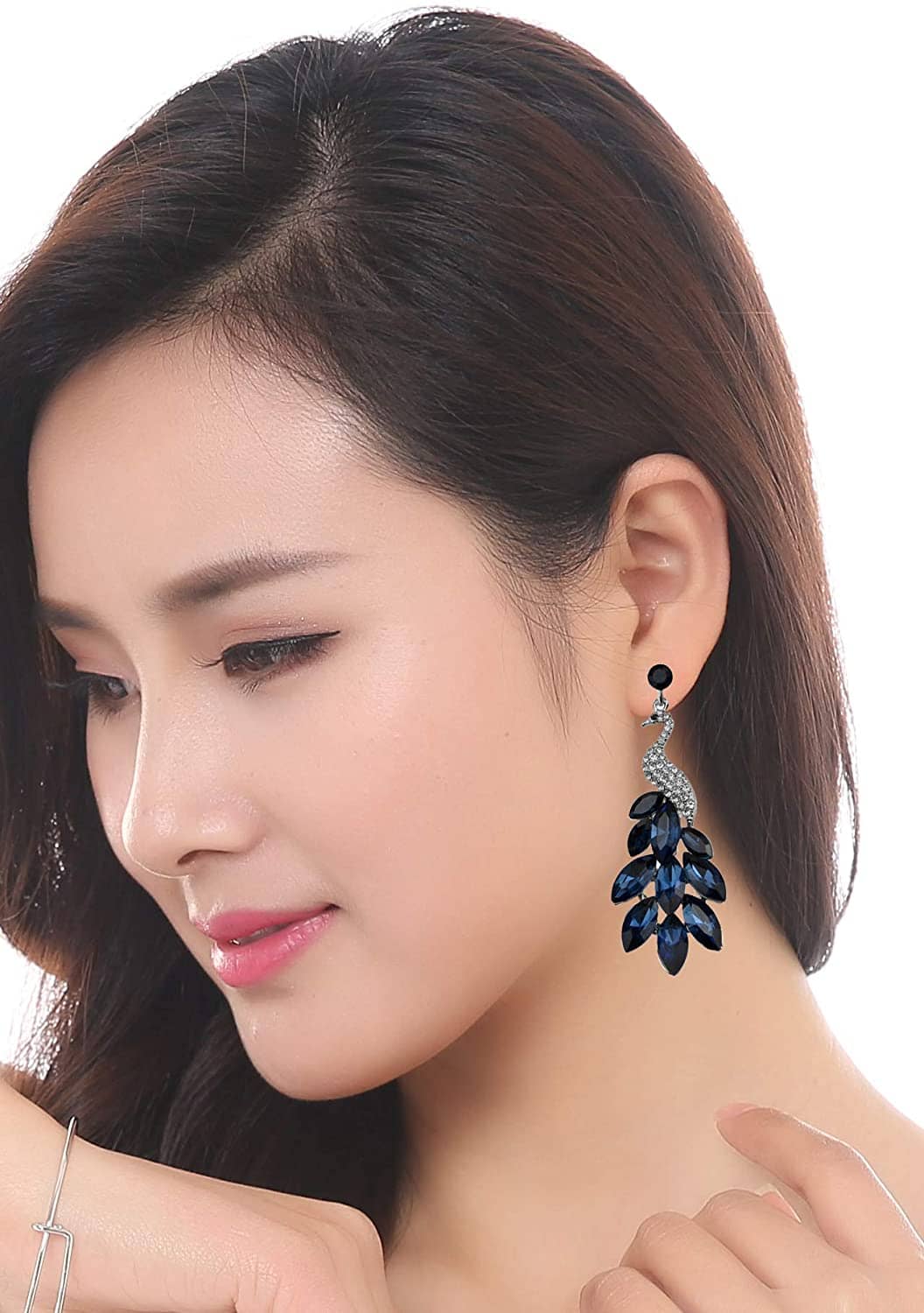 YouBella Jewellery Valentine Collection AAA Swiss Zircon Peacock Fashion Fancy Party Wear gold-plated alloy Earrings for Women (Blue) - Earrings | Buy online on ZillyBuy