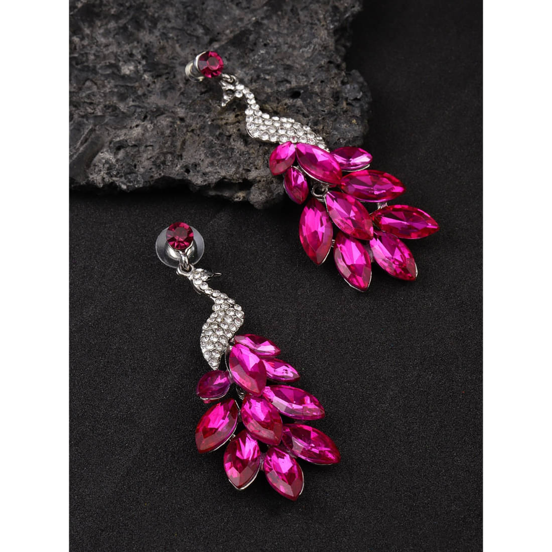     			YouBella Jewellery Valentine Collection AAA Swiss Zircon Peacock Earings Fashion Fancy Party Wear Earrings for Girls and Women (Pink)