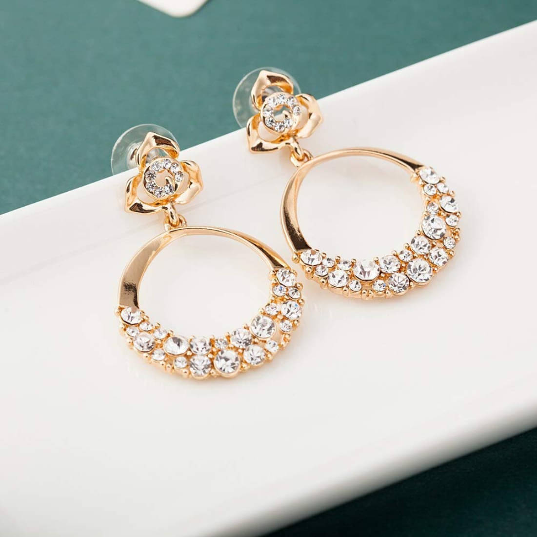 YouBella Jewellery stylish Latest Design Golden Crystal Gold Plated Earrings for Women YouBella Jewellery stylish Latest Design Golden Crystal Gold Plated Earrings for Women