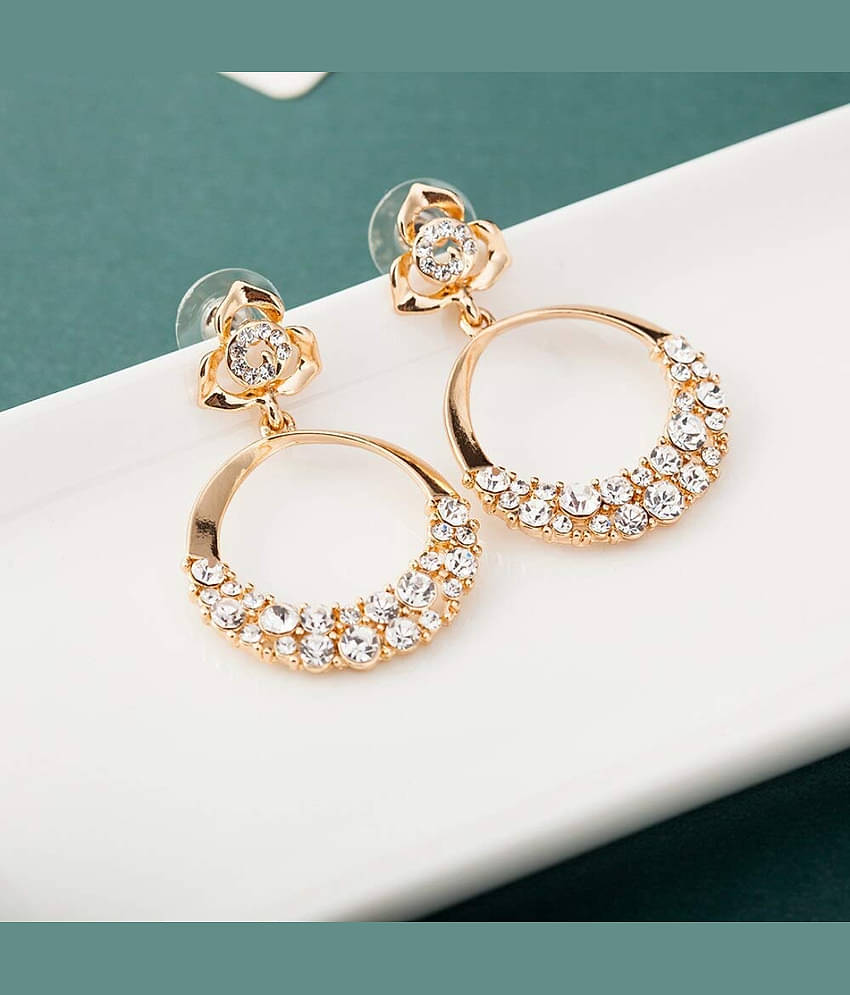 YouBella Jewellery stylish Latest Design Golden Crystal Gold Plated Earrings for Women