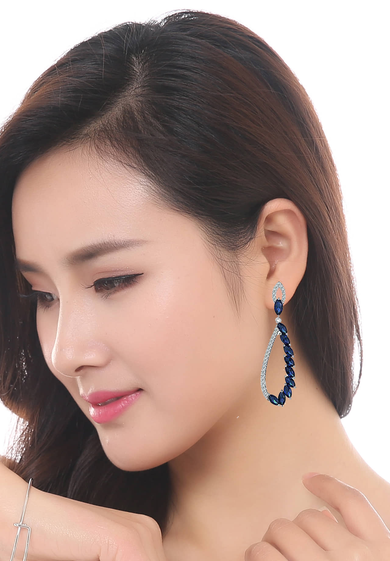 YouBella Silver Plated Fashion Stylish Fancy Party Wear Blue Earrings for Girl and Women - Earrings | Buy online on ZillyBuy