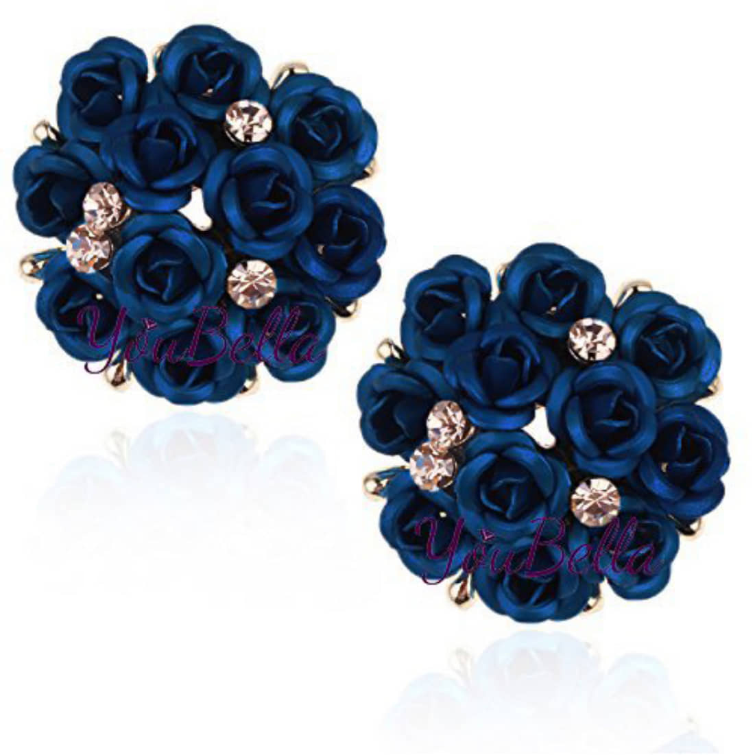 YouBella Stylish Party Wear Jewellery Gold Plated Studs Earrings for Women (Dark Blue)(YBEAR_31771) - Earrings | Buy online on ZillyBuy