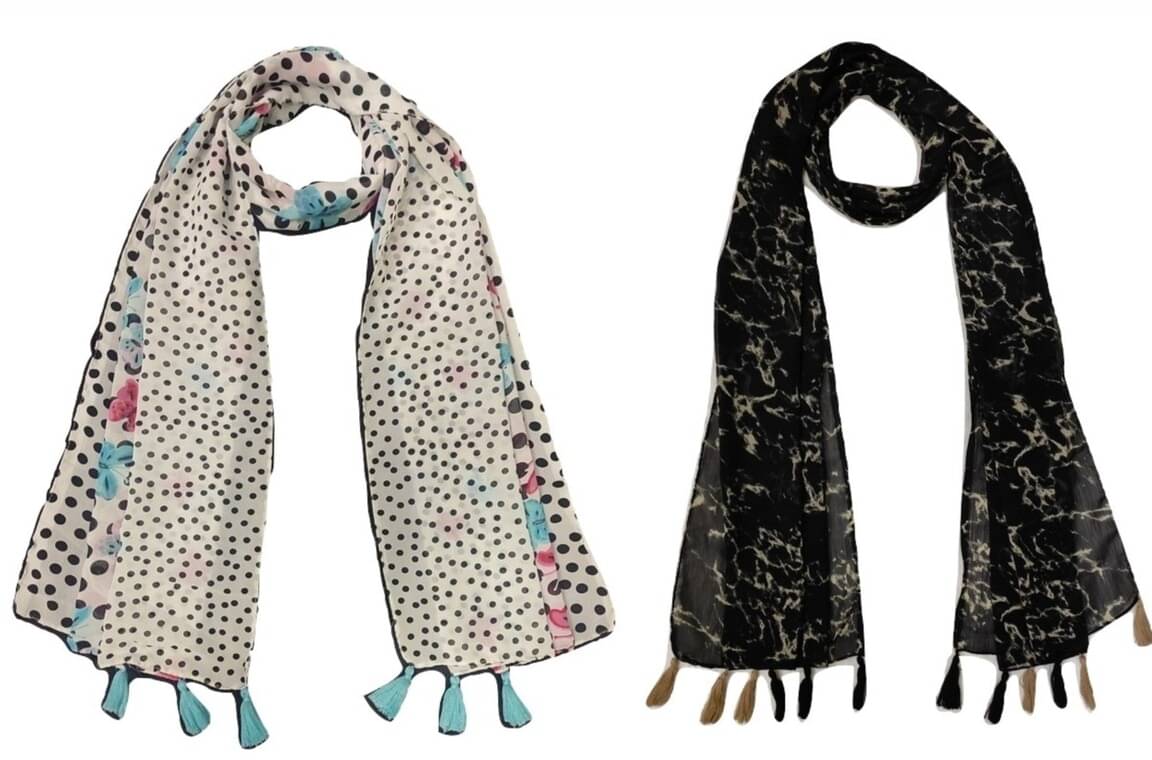 stolevilla Multi Printed Poly Cotton Yarn Stoles     			stolevilla Multi Printed Poly Cotton Yarn Stoles