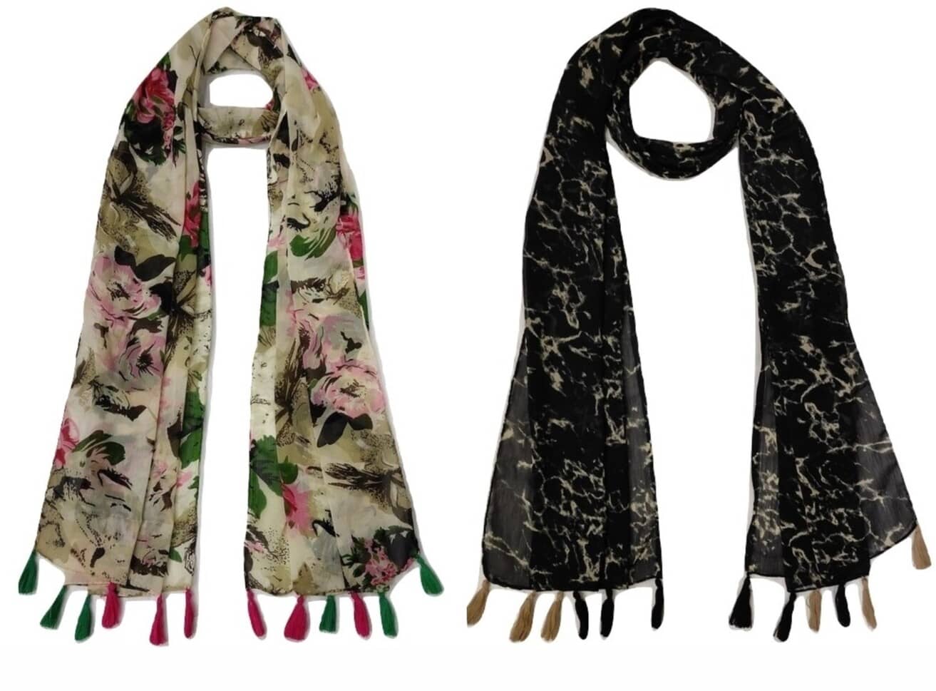 stolevilla Multi Printed Poly Cotton Yarn Stoles - Dupattas & Shawls | Buy online on ZillyBuy