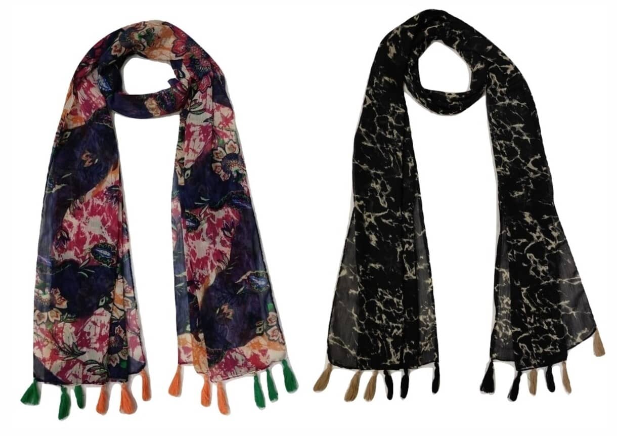 stolevilla Multi Printed Poly Cotton Yarn Stoles - Dupattas & Shawls | Buy online on ZillyBuy