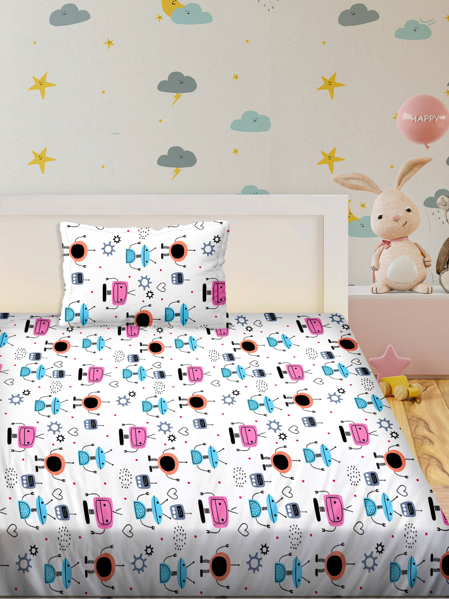 Bella Casa Cotton Single Bedsheet ( Assorted )