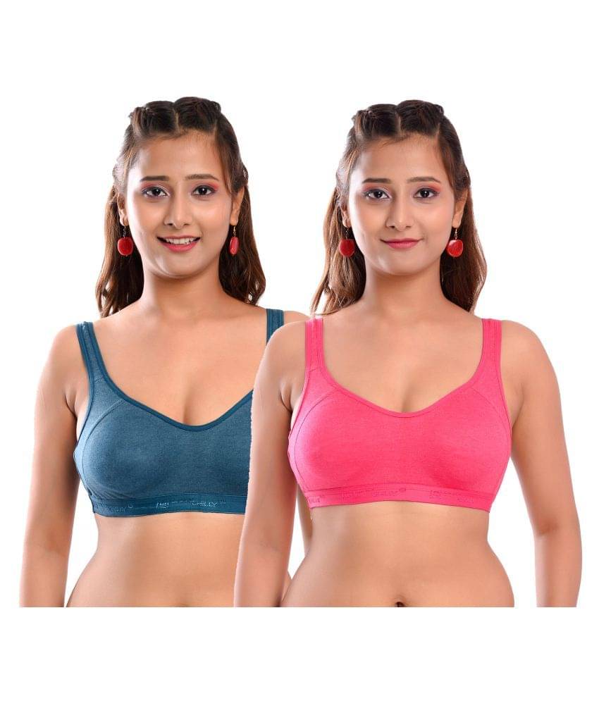     			Elina Pack of 2 Cotton Non Padded Women's Racerback bra ( Multi Color )