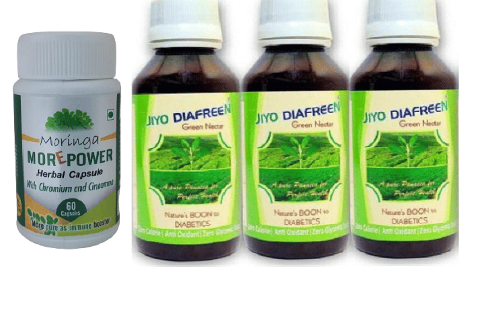 Jiyo Diafreen 3 100 ml & 1 Moringa 60 cap Nutrition Drink 1 gm Pack of 4 Jiyo Diafreen 3 100 ml & 1 Moringa 60 cap Nutrition Drink 1 gm Pack of 4