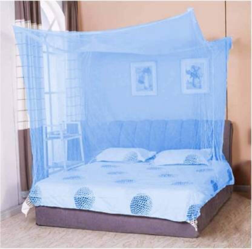     			NISSI Double Blue Plain Mosquito Net, Machardani