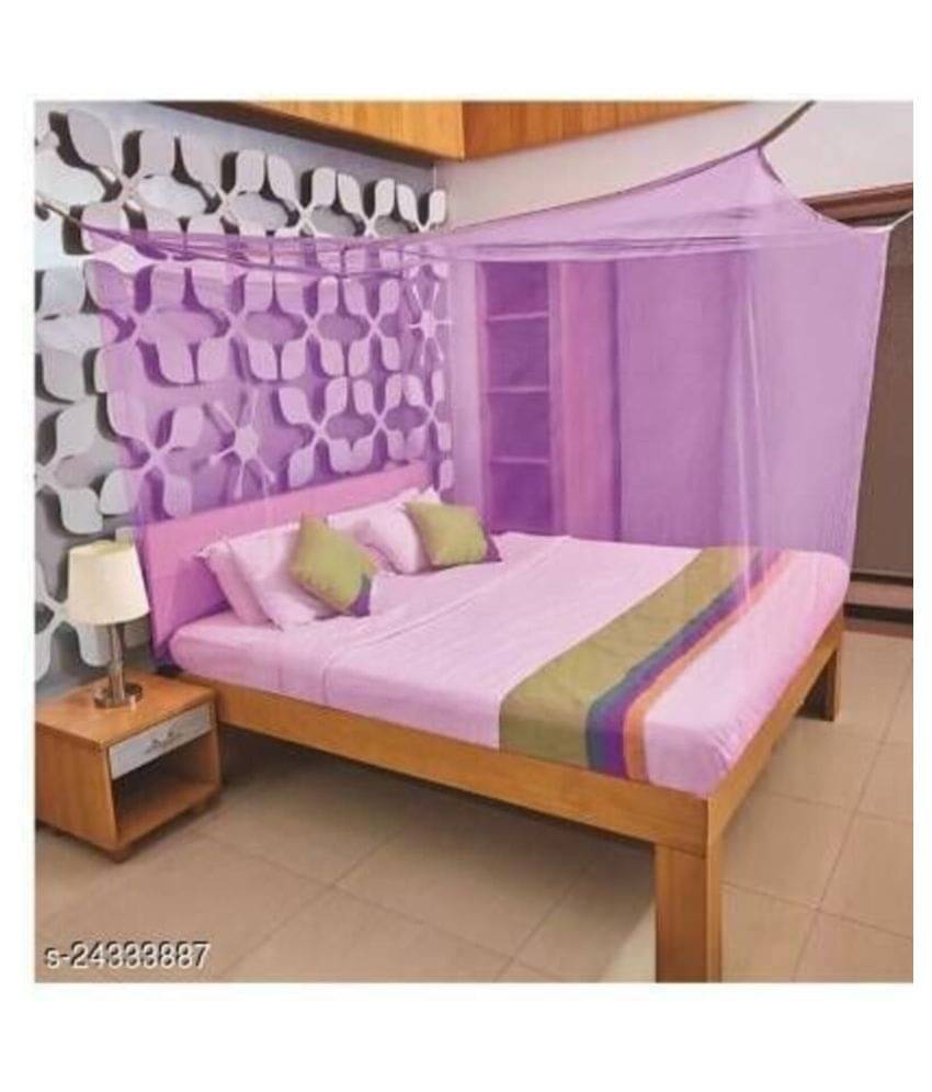     			NISSI Queen Purple Plain Mosquito Net, Machardani