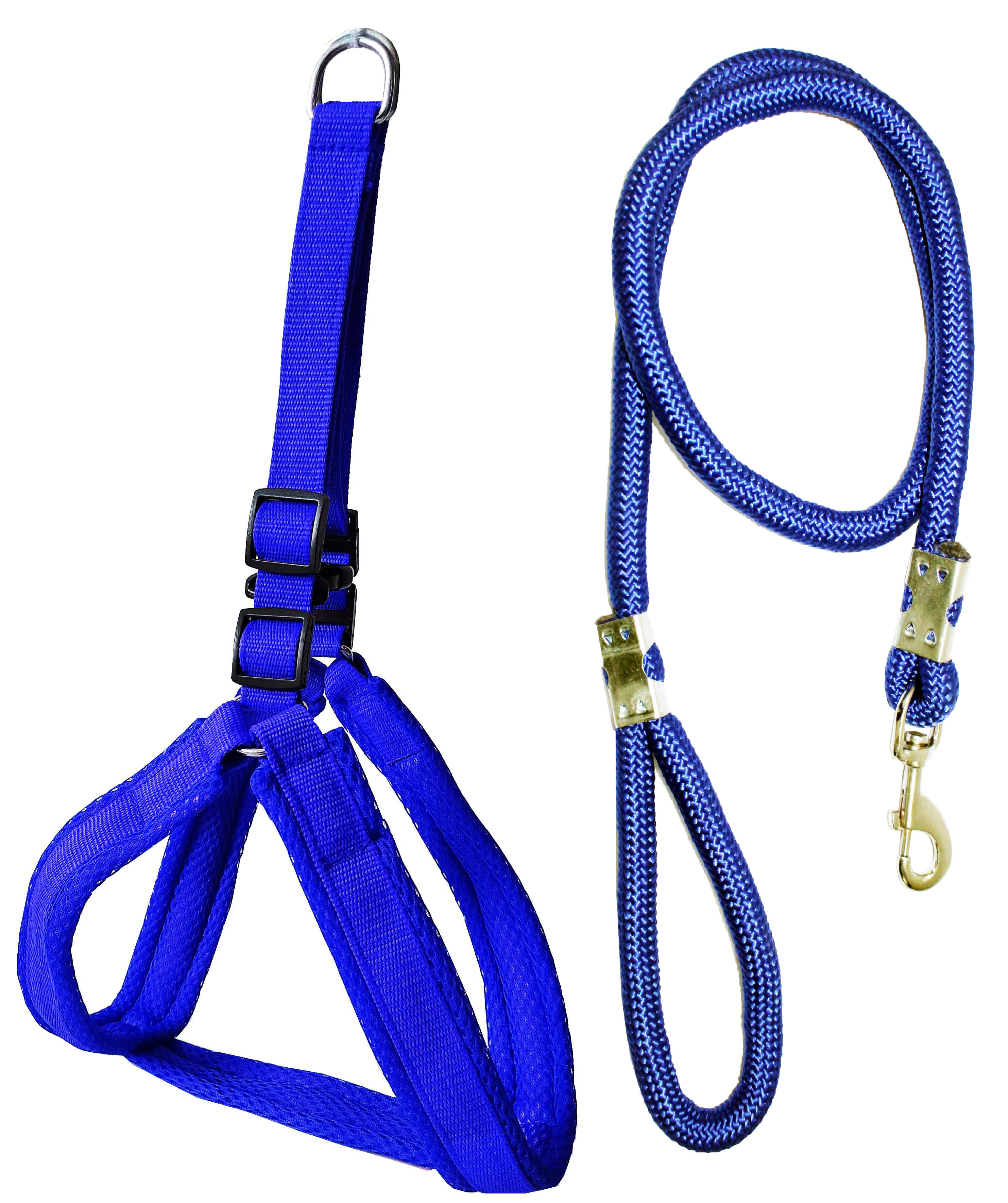 Petshop7 Mesh Padded Nylon Dog Harness & Dog Leash Rope - Large (Chest Size - 27-39inch) Petshop7 Mesh Padded Nylon Dog Harness & Dog Leash Rope - Large (Chest Size - 27-39inch)