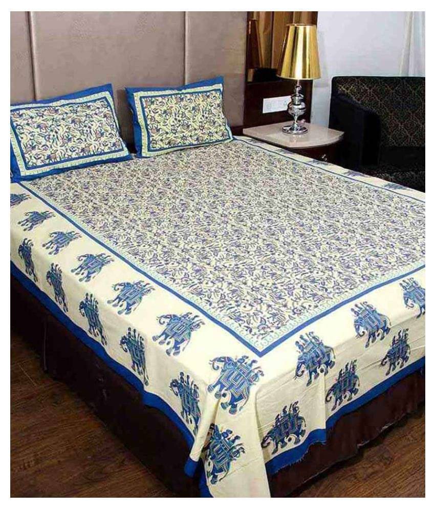    			Uniqchoice Cotton Double Bedsheet ( White )