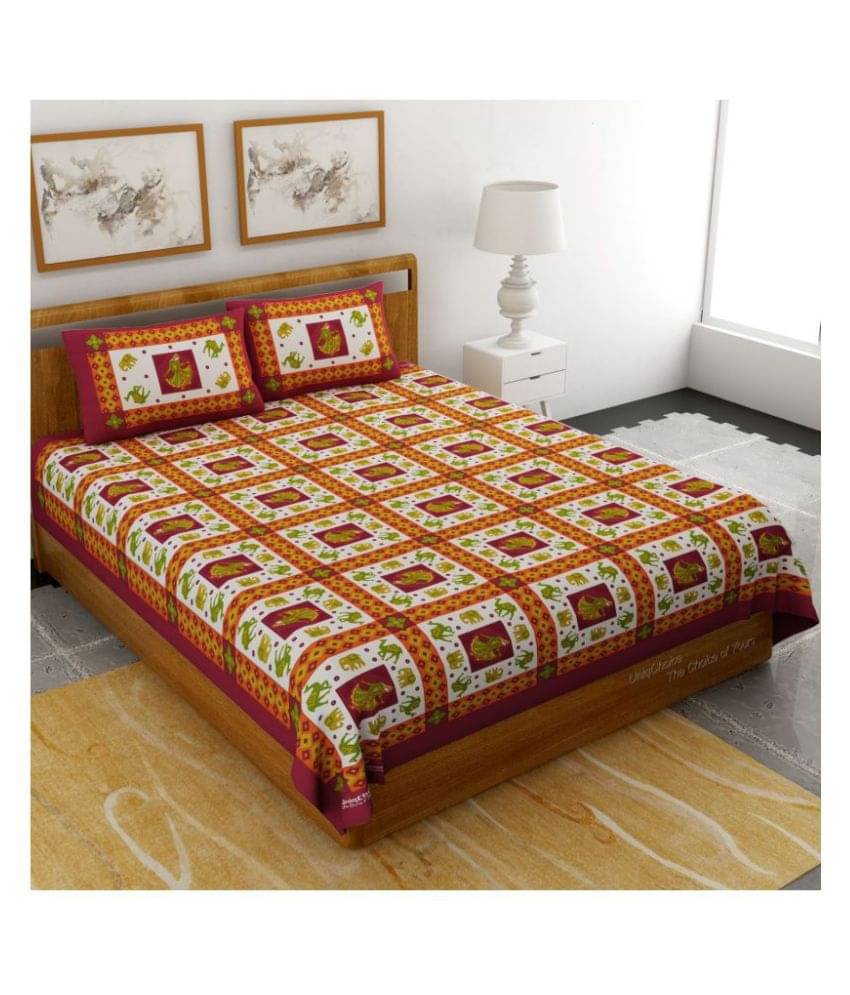     			Uniqchoice Cotton Double Bedsheet ( Maroon )