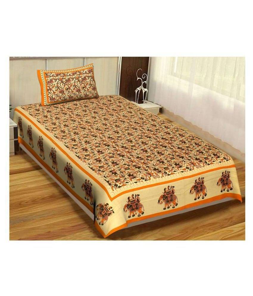     			Uniqchoice Cotton Single Bedsheet ( Yellow )