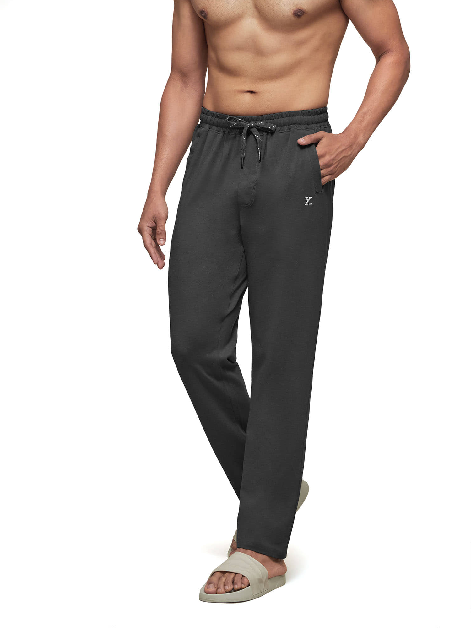 XYXX Grey Cotton Tencel Blend Trackpants Single - Track Pants | Buy online on ZillyBuy