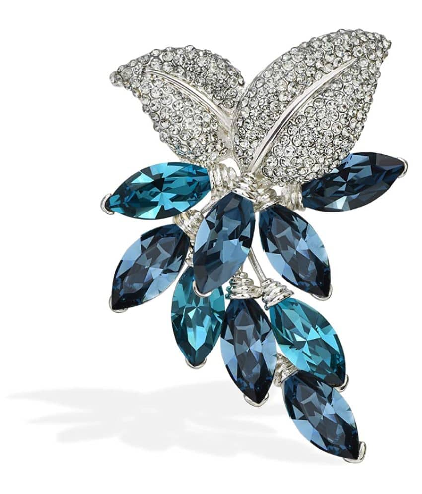 YouBella Jewellery Gracias Collection Crystal Saree Pin/Brooch for Women/Girls (Blue) - Jewellery Sets | Buy online on ZillyBuy