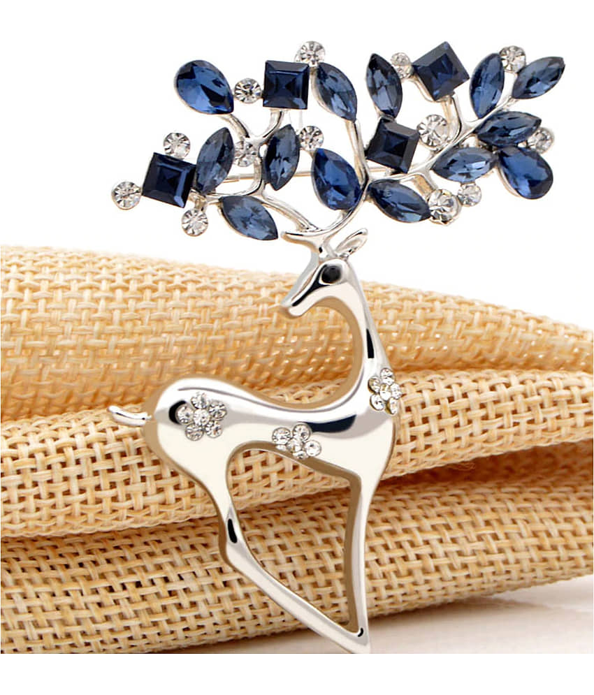 YOUBELLA Blue Brooches & Saree Pins ( Pack of 1 ) - Jewellery Sets | Buy online on ZillyBuy