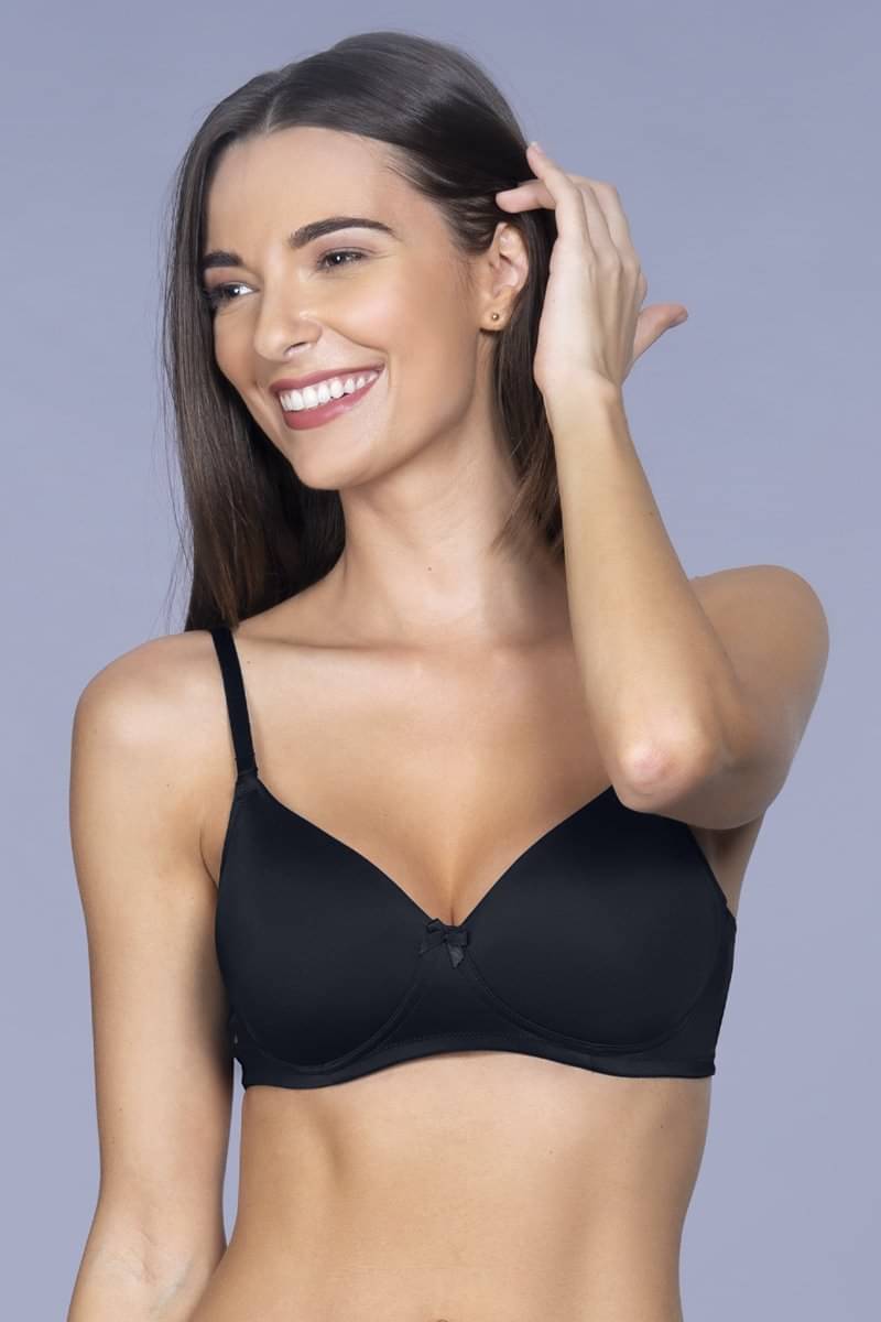 Amante Polyamide Lightly Padded Women's T-Shirt Bra ( Black )     			Amante Polyamide Lightly Padded Women's T-Shirt Bra ( Black )