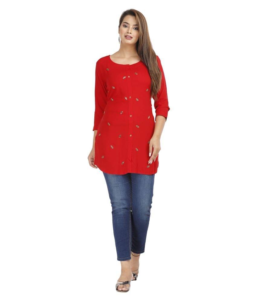 Rayon Short Kurti For Women (Pack of 1) Rayon Short Kurti For Women (Pack of 1)