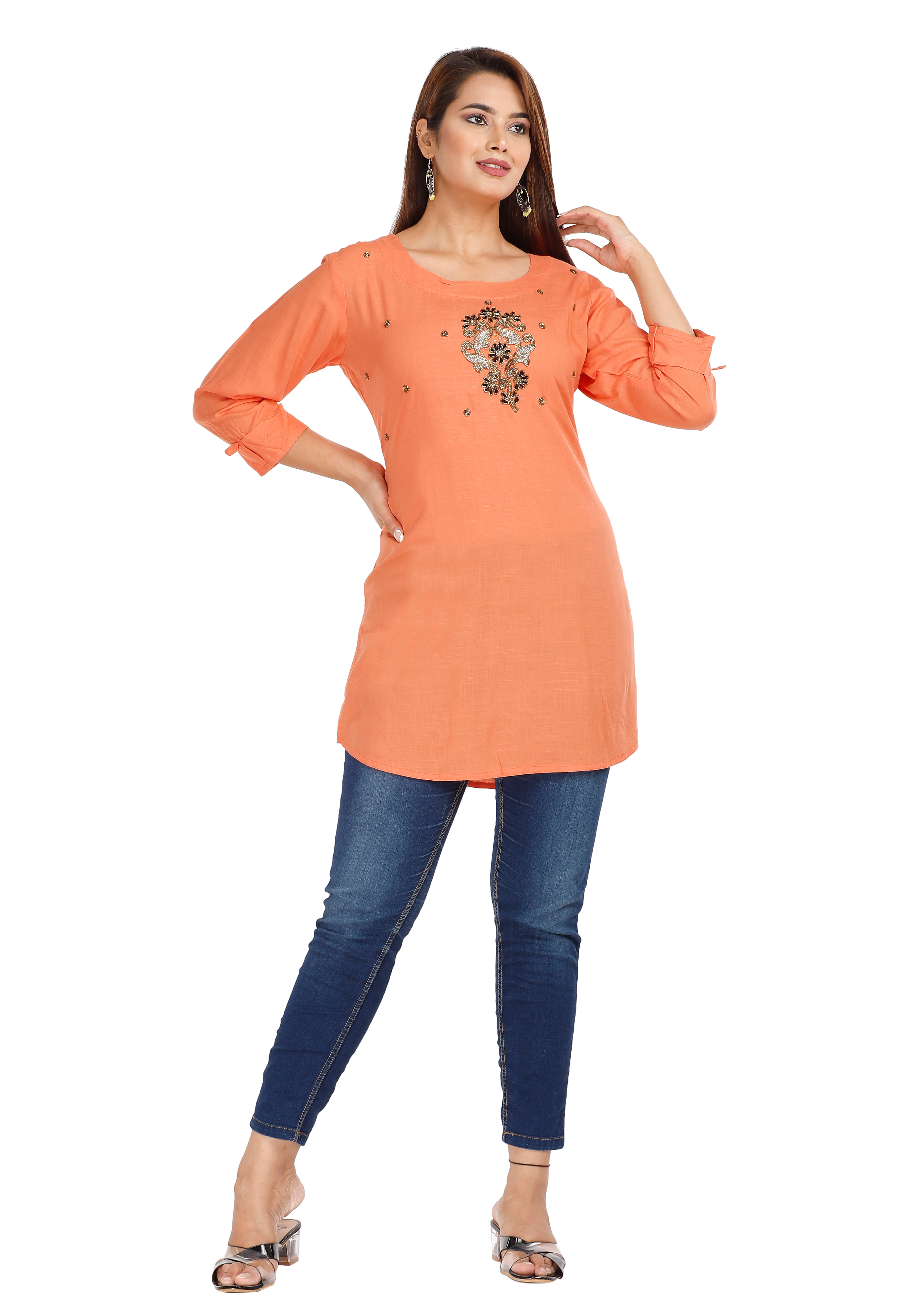 Rayon Short Kurti For Women (Pack of 1) Rayon Short Kurti For Women (Pack of 1)