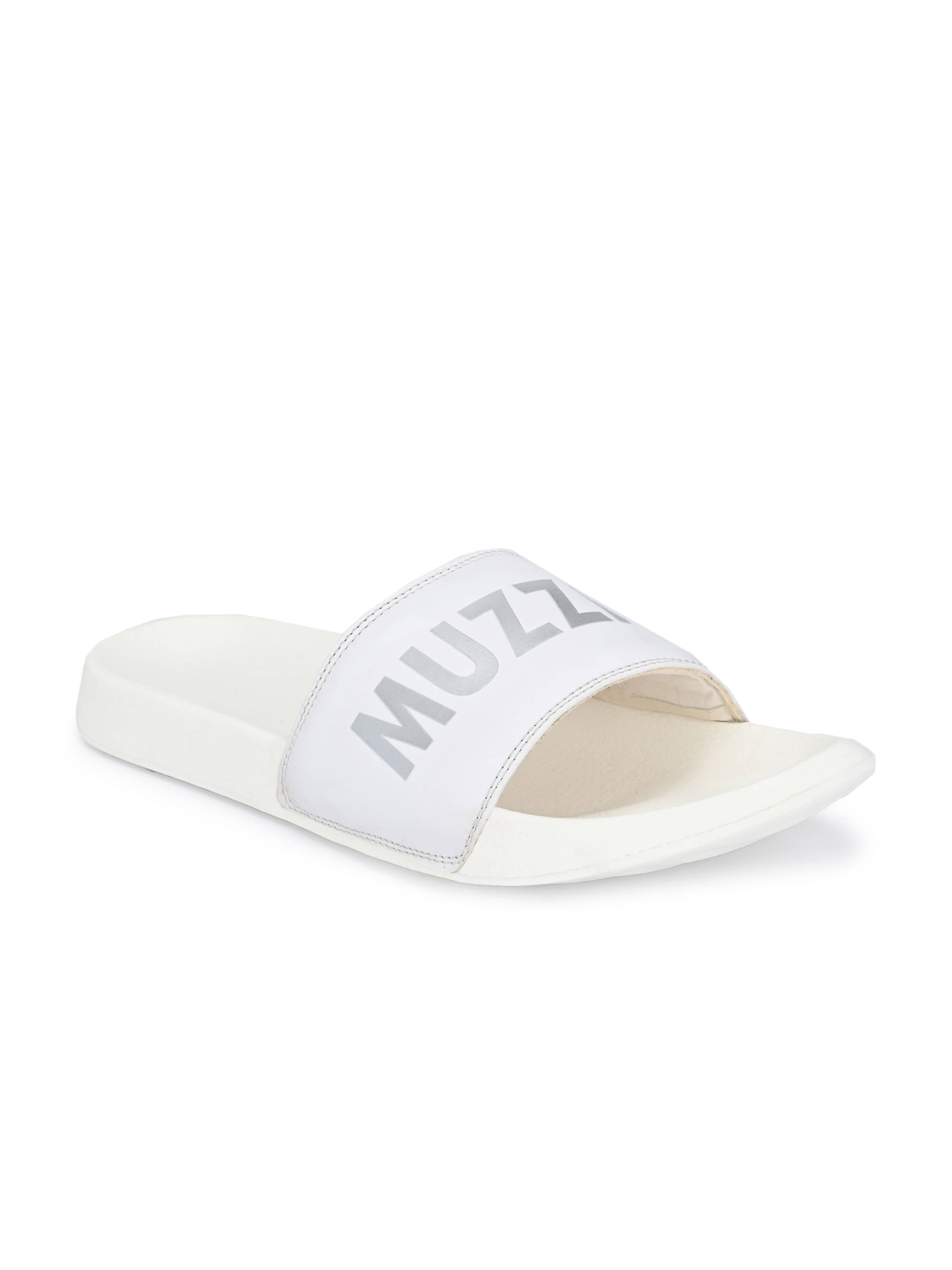     			MUZZATI - White  Slide Flip flop