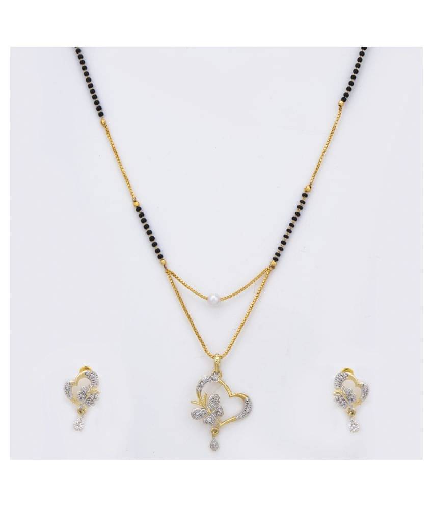     			Sukkhi Glorious Gold Plated Pearl Mangalsutra Set for Women