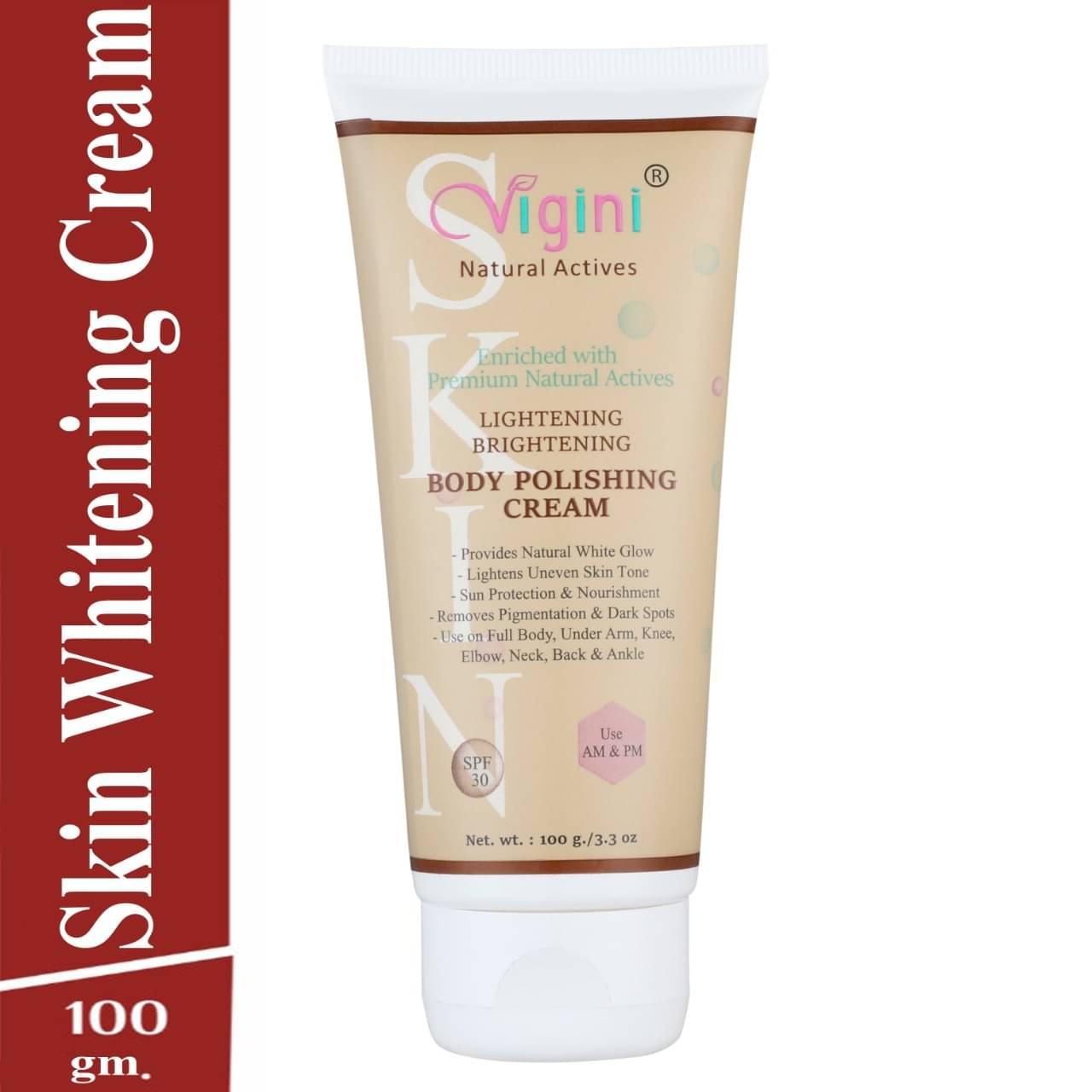     			Vigini Skin Whitening Goree Lightening  SPF 30 Body Polishing Gel Cream Kojic Day Cream 120 gm
