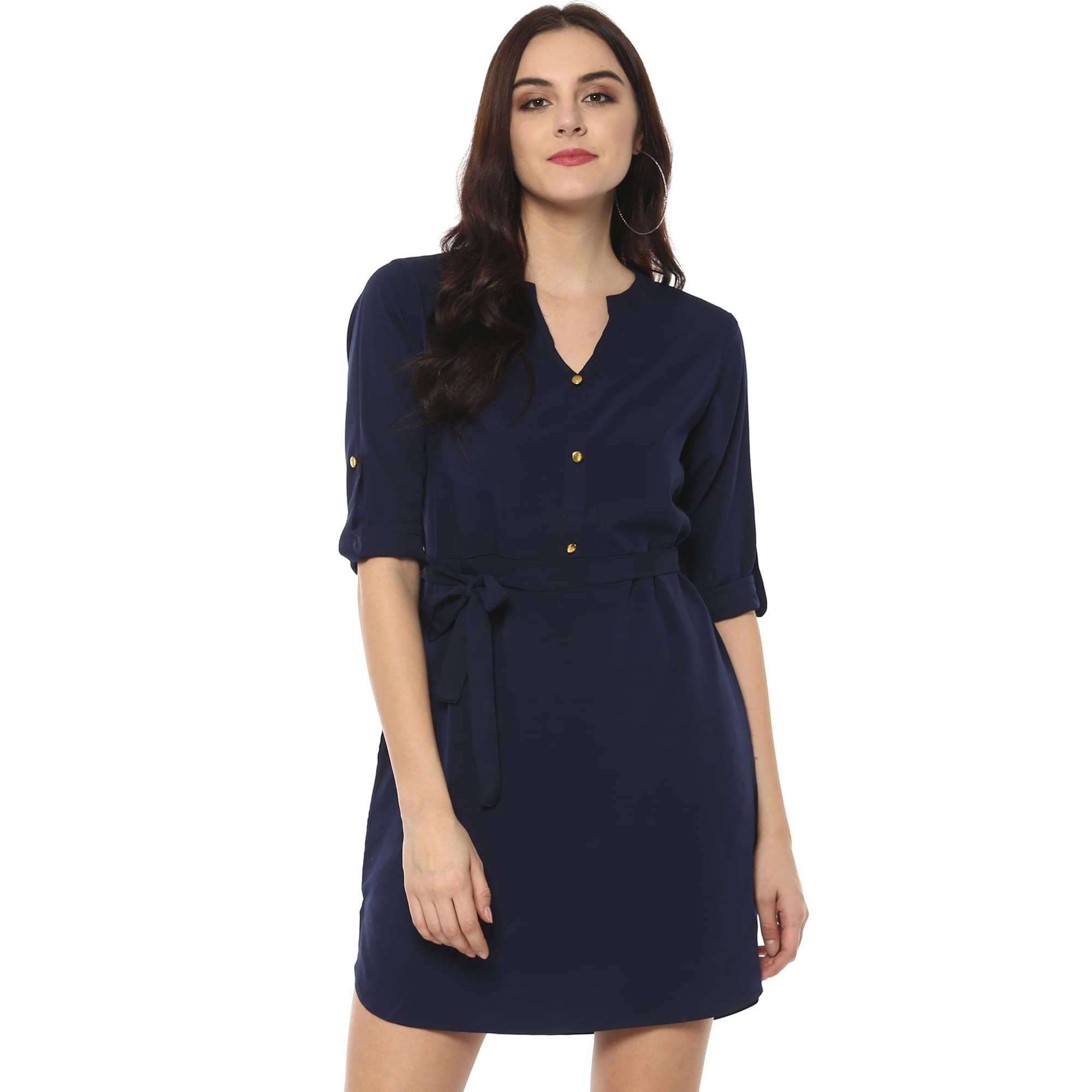     			Zima Leto Polyester Navy Regular Dress - Single