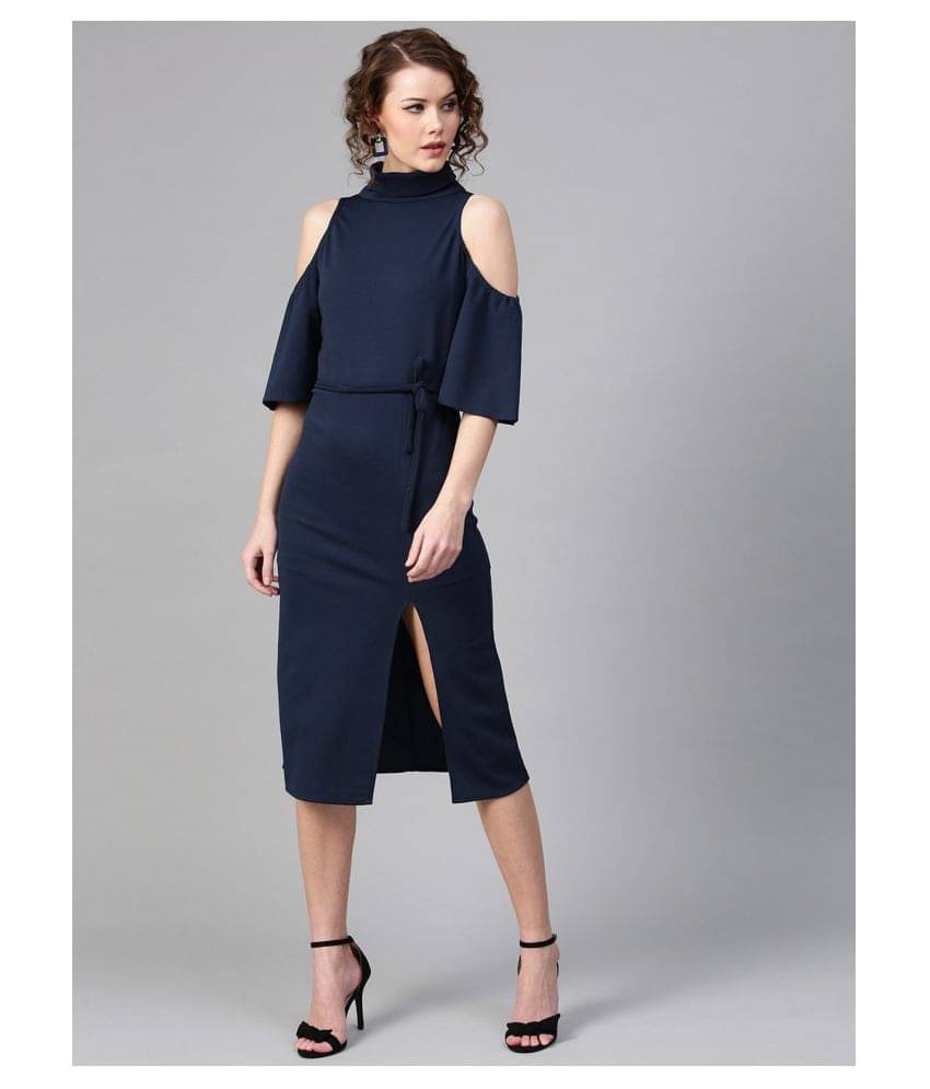     			Zima Leto Polyester Navy Regular Dress - Single
