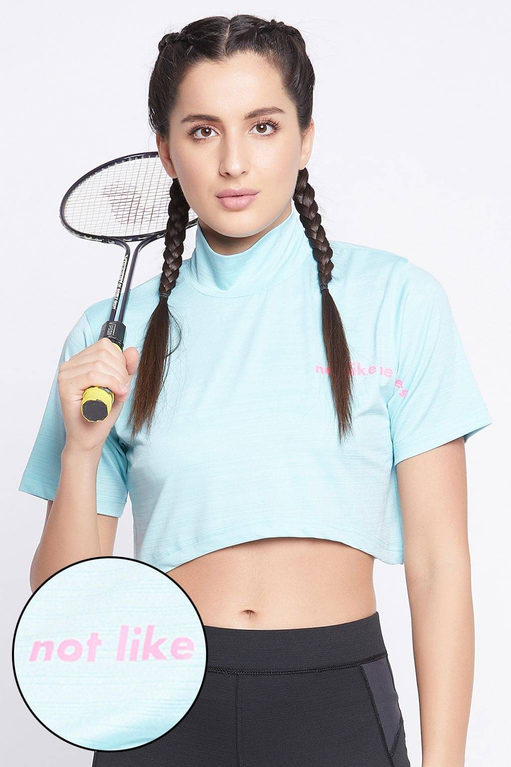     			Clovia Blue Poly Spandex Croptop - Single