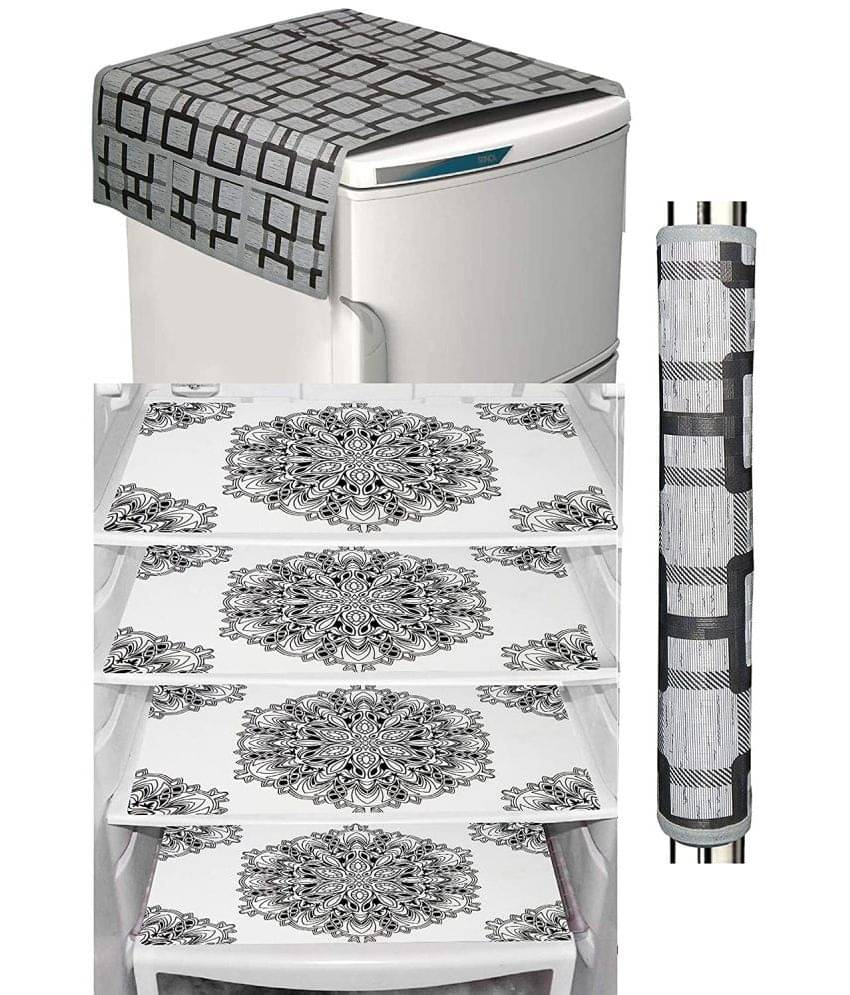     			Set of 6 PVC Gray Fridge Mats