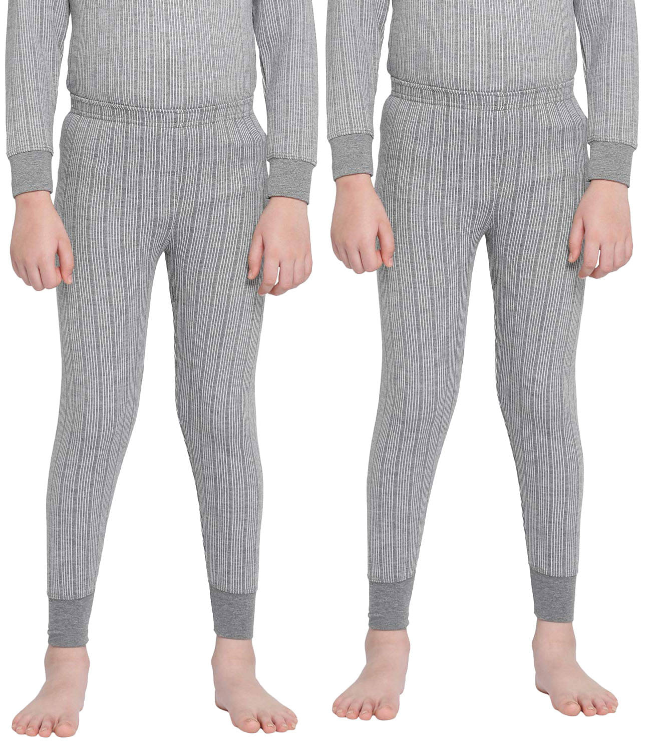Dixcy Scott Full Length Plain/Solid Grey Melange Thermal Lower/Trouser/Bottom/Pants for Boys/Girls/Kids - Pack of 2     			Dixcy Scott Full Length Plain/Solid Grey Melange Thermal Lower/Trouser/Bottom/Pants for Boys/Girls/Kids - Pack of 2
