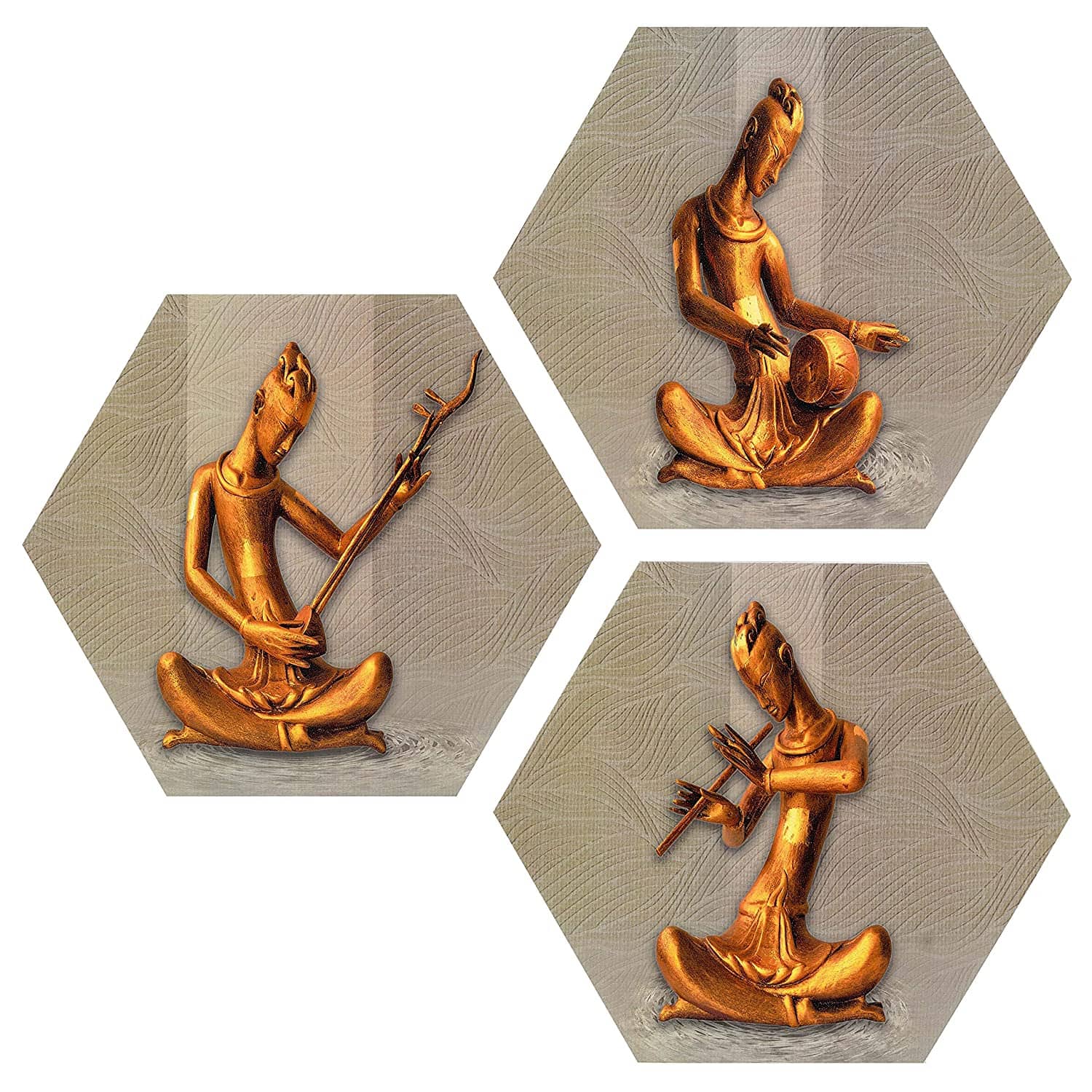 Indianara Hexagon Paintings MDF Painting Without Frame