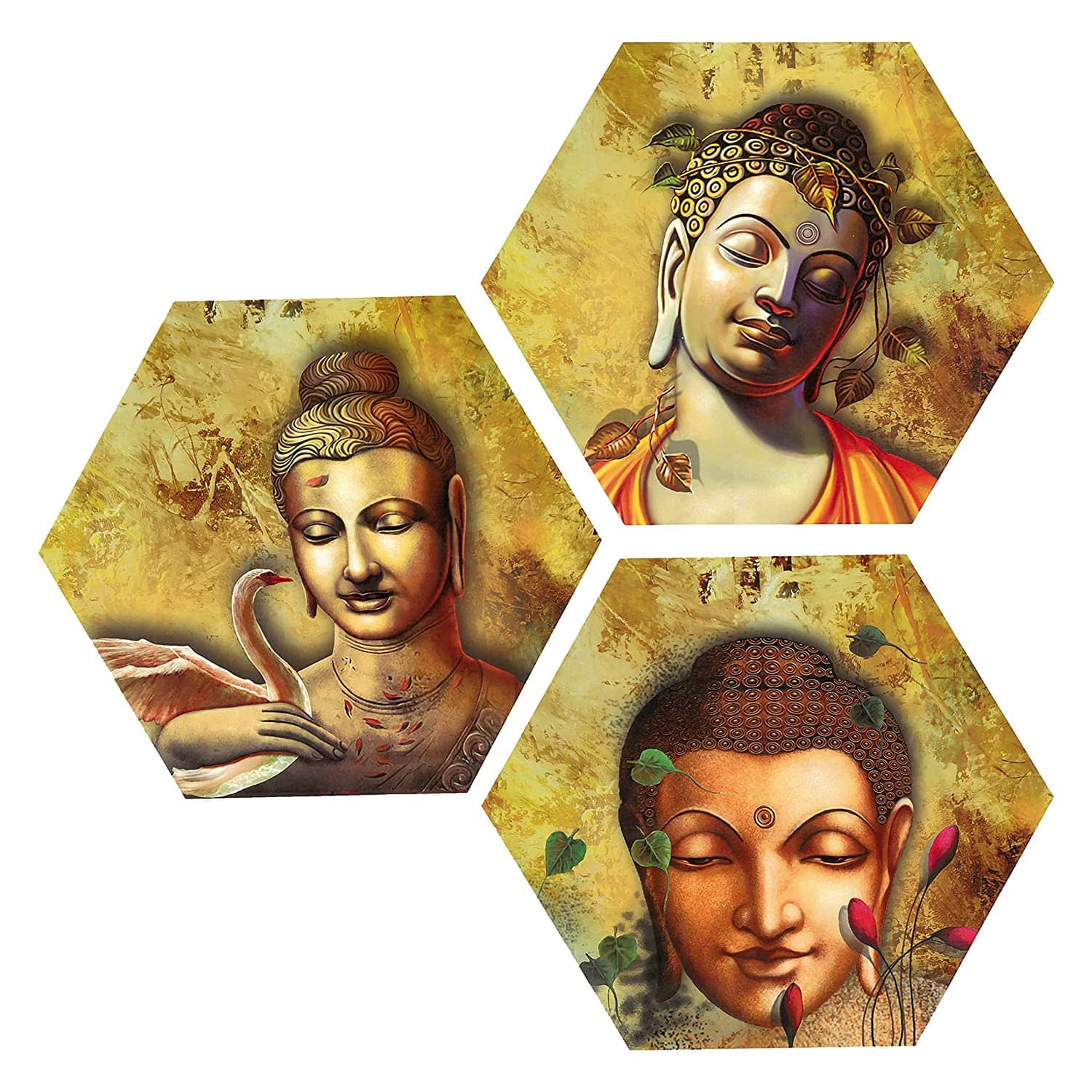 Indianara Hexagon Paintings MDF Painting Without Frame