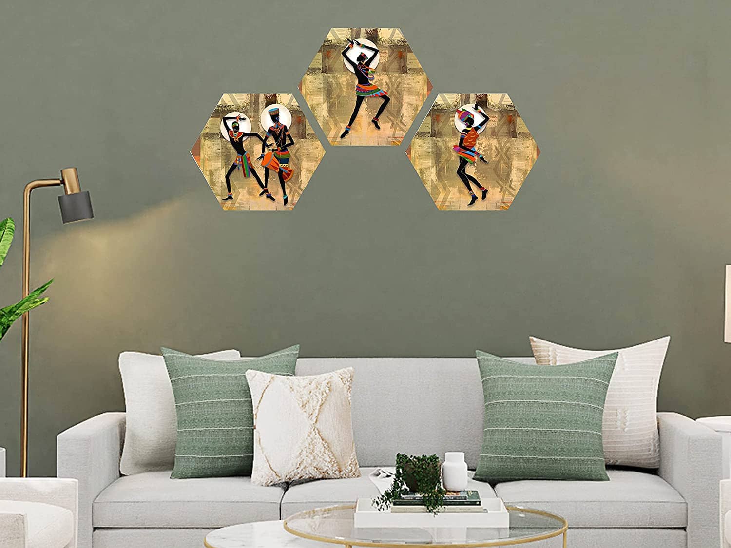 Indianara Hexagon Paintings MDF Painting Without Frame